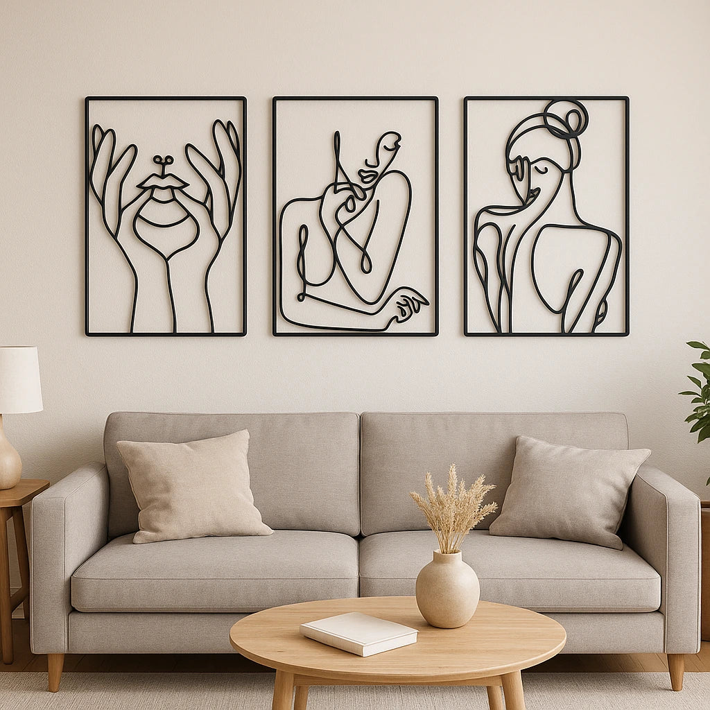 Décoration murale en métal - L'art d'un trait