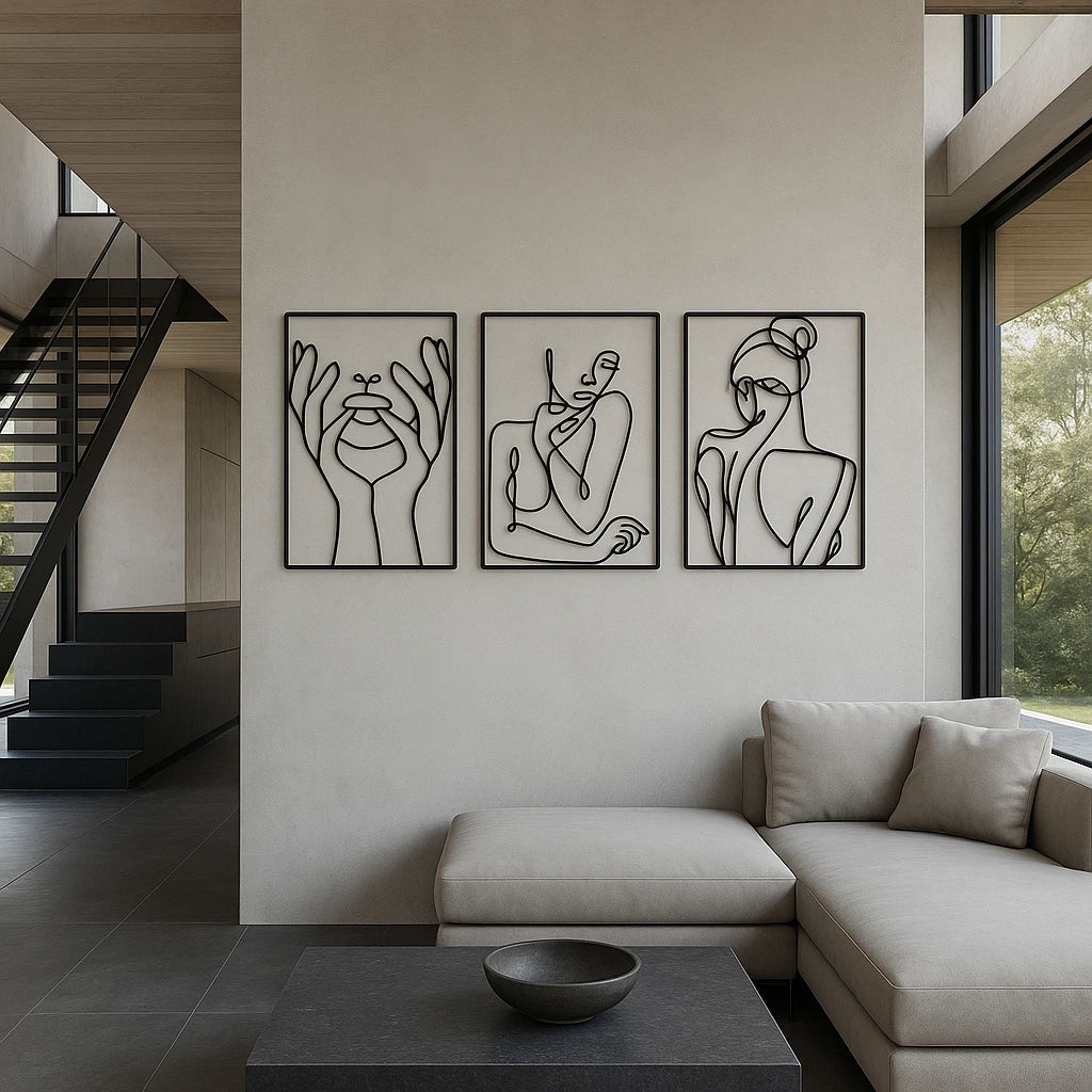 Décoration murale en métal - L'art d'un trait
